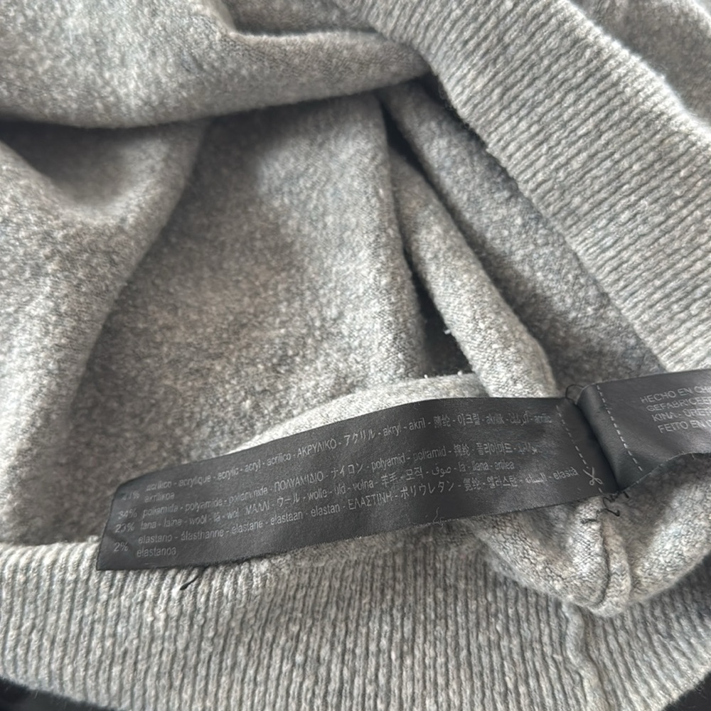ZARA Maternity Grey V-Neck Wool Blend Knit Sweater Relaxed Fit - Picture 7 of 7